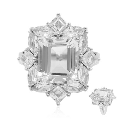 Anillo en plata con Topacio blanco