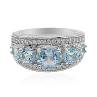 Anillo en plata con Topacio azul cielo