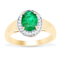 Anillo en oro con Esmeralda de Zambia AAA