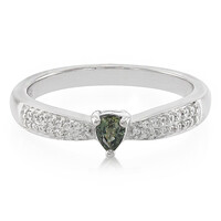 Anillo en plata con Zafiro de pavo real no calentado
