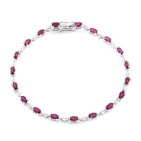 Brazalete en plata con Rodolita