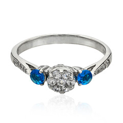 Anillo en plata con Apatita azul neón