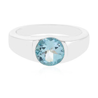 Anillo en plata con Topacio azul cielo