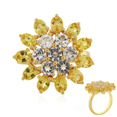 Anillo en plata con Berilo dorado