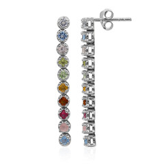 Pendientes en plata con Topacio azul suizo