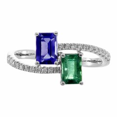 Anillo en oro con Esmeralda de Zambia AAA (CIRARI)