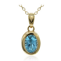 Collar en plata con Topacio azul suizo