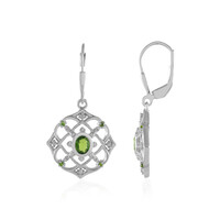 Pendientes en plata con Diópsido de Rusia