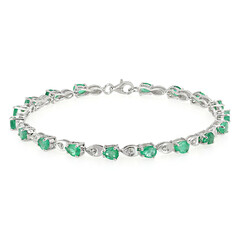 Brazalete en plata con Esmeralda de Zambia