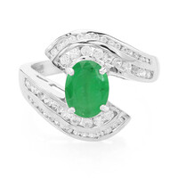 Anillo en plata con Esmeralda de Bahía