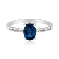 Anillo en plata con Topacio azul de Londres