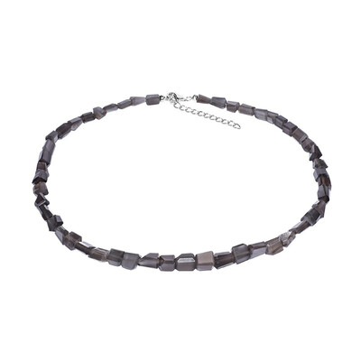 Collar en plata con Piedra de luna plateada