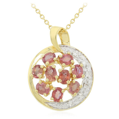 Collar en oro con Zafiro Padparascha no calentado (AMAYANI)
