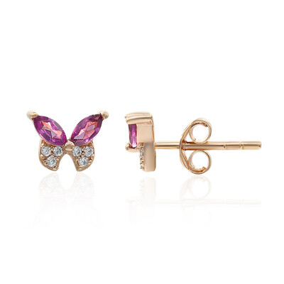 Pendientes en plata con Rodolita
