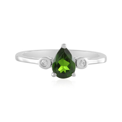 Anillo en plata con Diópsido de Rusia