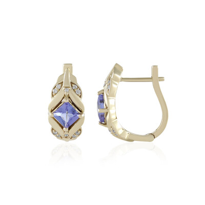 Pendientes en oro con Tanzanita AAA (de Melo)