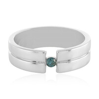 Anillo en plata con Diamante azul I3