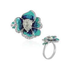 Anillo en plata con Amatista verde