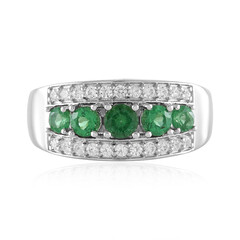 Anillo en plata con Apatita verde