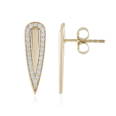 Pendientes en oro con Zircón (de Melo)