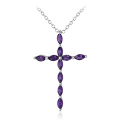 Collar en plata con Amatista de Zambia