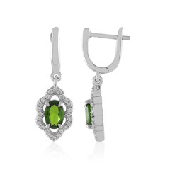 Pendientes en plata con Diópsido de Rusia