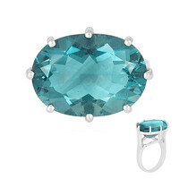Anillo en plata con Fluorita tono petróleo de Bélgica