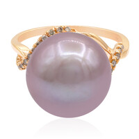 Anillo en oro con Perla Ming rosa (TPC)