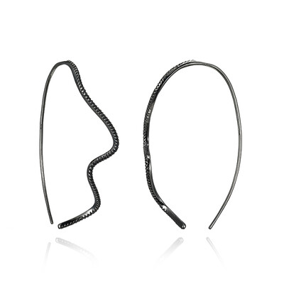 Pendientes en plata con Zafiro negro