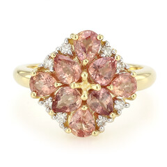 Anillo en oro con Zafiro Padparascha no calentado (AMAYANI)
