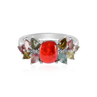 Anillo en plata con Ópalo rojo de Etiopía