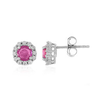 Pendientes en plata con Zafiro rosa de Madagascar