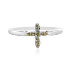 Anillo en plata con Diamante amarillo I2
