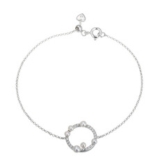 Brazalete en plata con Perla blanca Freshwater