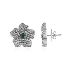 Pendientes en plata con Topacio azul de Londres (Dallas Prince Designs)