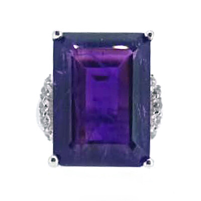 Anillo en plata con Amatista de Zambia
