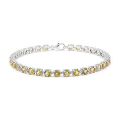 Brazalete en plata con Cuarzo miel