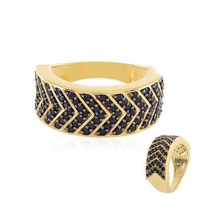 Anillo en plata con Espinela negra