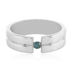 Anillo en plata con Diamante azul I3