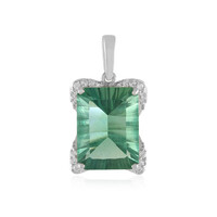 Colgante en plata con Fluorita verde