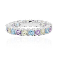 Anillo en plata con Topacio azul suizo