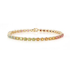 Brazalete en plata con Topacio rosa