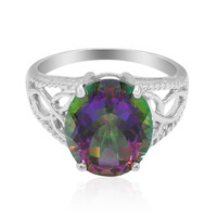 Anillo en plata con Topacio Místico