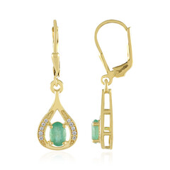 Pendientes en plata con Esmeralda de Rusia
