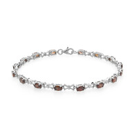 Brazalete en plata con Zircón rojo