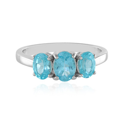 Anillo en plata con Apatita azul