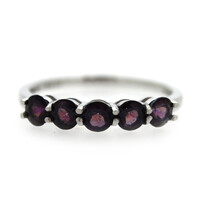 Anillo en plata con Topacio color mora