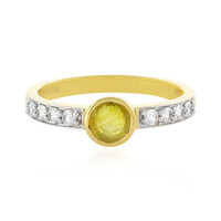 Anillo en plata con Zafiro amarillo de Madagascar
