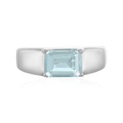 Anillo en plata con Topacio azul cielo
