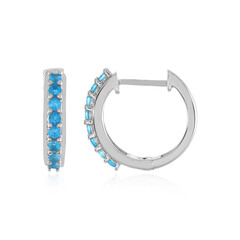Pendientes en plata con Apatita azul neón